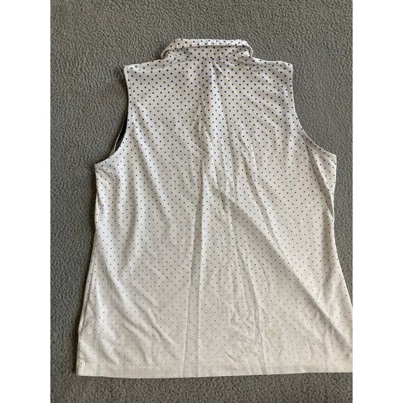 Nike Golf Tank Top XL Dri Fit Sleeveless Polo Shirt Polka Dot White Athletic - Picture 14 of 16